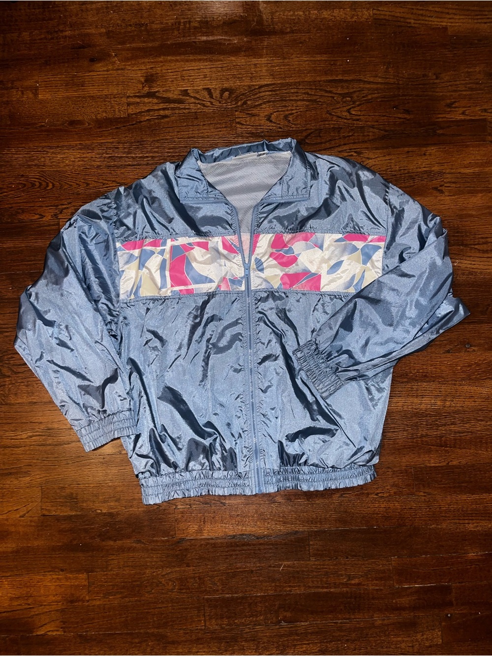 London Fog windbreaker with Pink & Cream Chest Accent